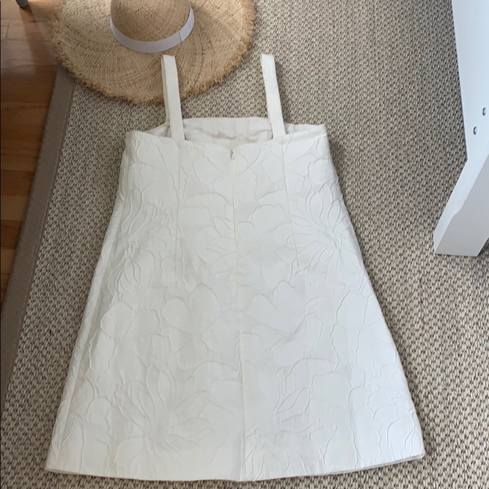 JCREW Party White Embossed Floral Dress 8 - Picture 11 of 15